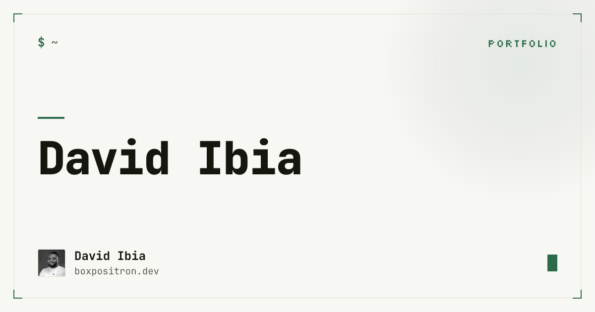 David Michael Ibia — Technology Founder, Software Engineer & Agentic AI ...